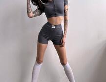 Комплект: топ на ґудзиках + велосипедки Комплект: топ на ґудзиках + велосипедки | PUSHKA SHOP