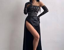 Комплект : мереживий корсет   + рукавички + спідниця максі | PUSHKA SHOP