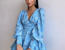 Сукня міні з пишною спідницею та драпіруванням на талії Сукня міні з пишною спідницею та драпіруванням на талії | PUSHKA SHOP