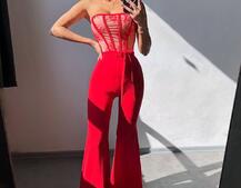 Комплект: піджак + комбінезон кльош  Комплект: піджак + комбінезон кльош  | PUSHKA SHOP