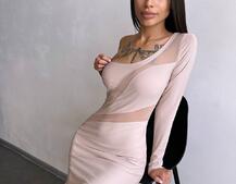 Сукня міді  із вставками сітки  Сукня міді  із вставками сітки  | PUSHKA SHOP