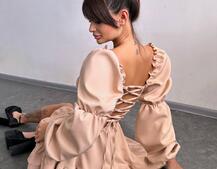 Сукня з воланами та шнурівкою  по спинці Сукня з воланами та шнурівкою  по спинці | PUSHKA SHOP