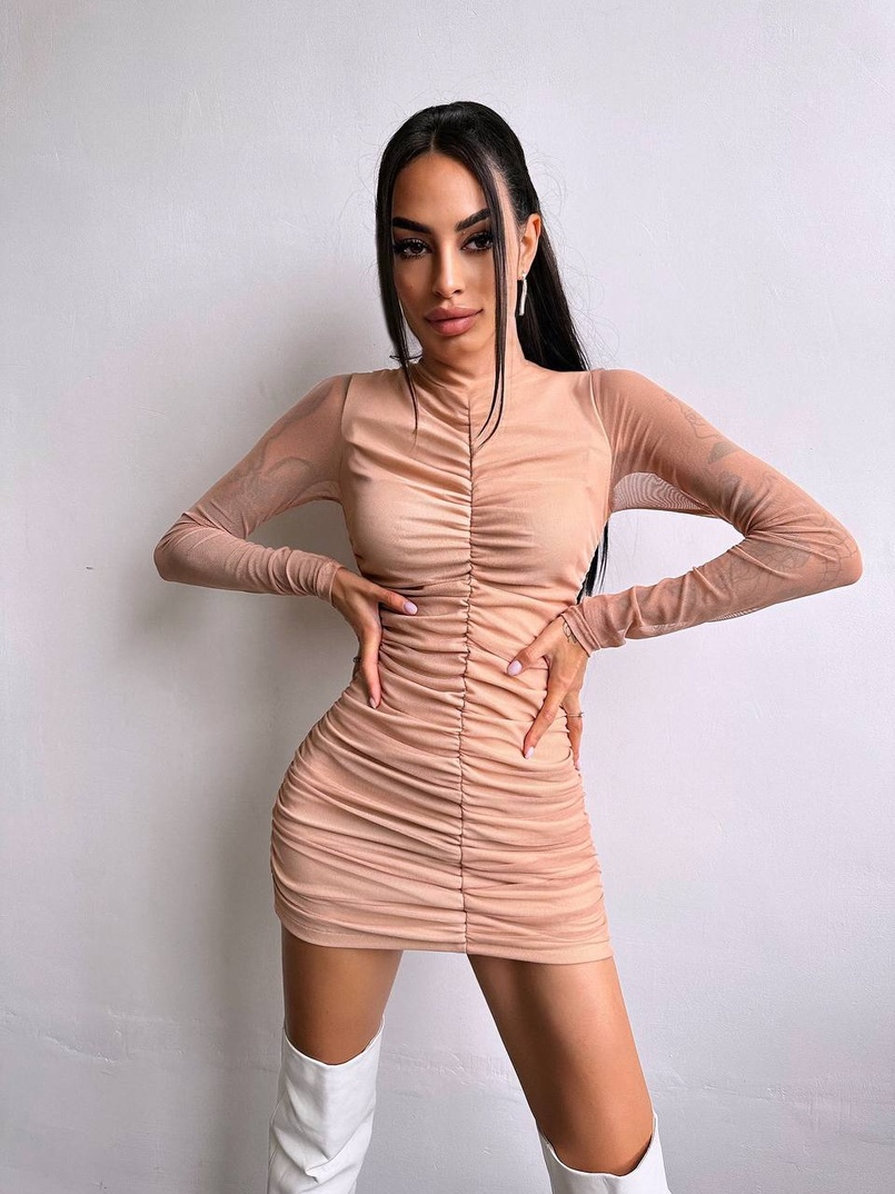 Сукня міні з драпіруванням  | PUSHKA SHOP