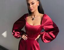 Елегантна сукня міді з корсетним верхом | PUSHKA SHOP