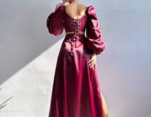 Комплект: корсет, декорований стразами   + спідниця максі з драпіруванням  Комплект: корсет, декорований стразами   + спідниця максі з драпіруванням  | PUSHKA SHOP