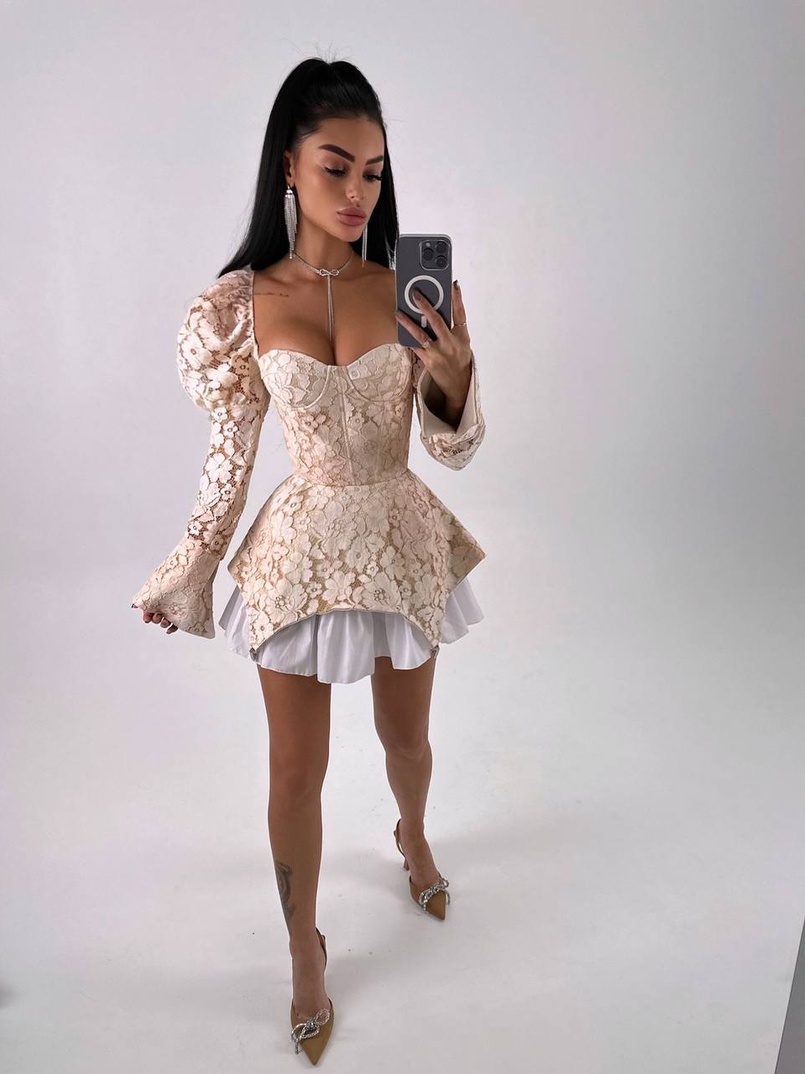 Мереживна сукня з чашечками  Мереживна сукня з чашечками  | PUSHKA SHOP