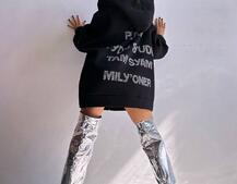 Трендове худі over size із сяючими стразами  | PUSHKA SHOP