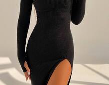 Трикотажна сукня міді зі шнурівкою на спинці Трикотажна сукня міді зі шнурівкою на спинці | PUSHKA SHOP