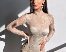 Комплект: мереживна сукня міні + корсет  Комплект: мереживна сукня міні + корсет  | PUSHKA SHOP