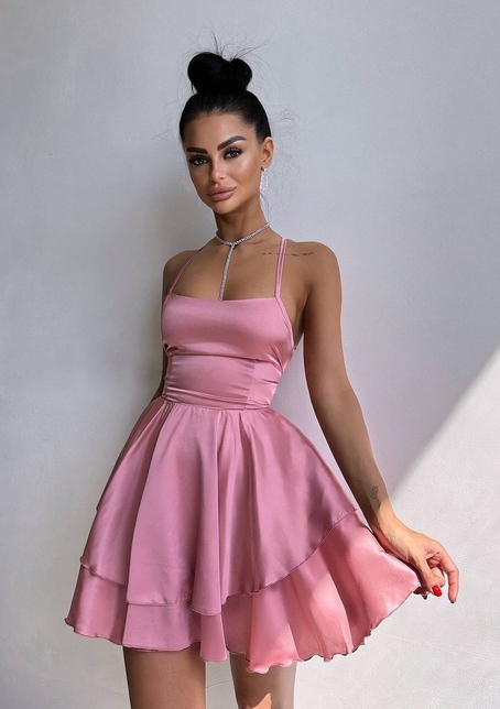 Шовкова сукня  з пишною спідницею та шнурівкою   | PUSHKA SHOP