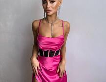 Комплект: корсет, декорований стразами + спідниця максі з драпіруванням  Комплект: корсет, декорований стразами + спідниця максі з драпіруванням  | PUSHKA SHOP