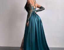 Атласний комплект: корсет + спідниця максі Атласний комплект: корсет + спідниця максі | PUSHKA SHOP