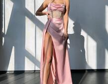 Комплект: корсет, декорований стразами + спідниця максі з драпіруванням  Комплект: корсет, декорований стразами + спідниця максі з драпіруванням  | PUSHKA SHOP