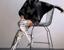 Трендове худі over size із сяючими стразами  | PUSHKA SHOP