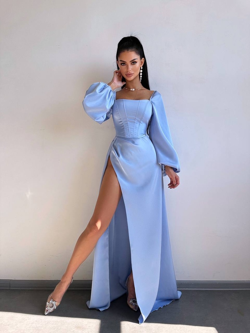 Атласний комплект: корсет + спідниця максі з драпіруванням Атласний комплект: корсет + спідниця максі з драпіруванням | PUSHKA SHOP