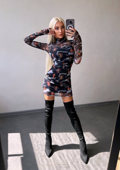 Міні сукня з принтом  | PUSHKA SHOP