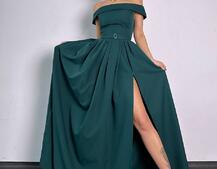 Сукня максі з відкритими плечима  | PUSHKA SHOP