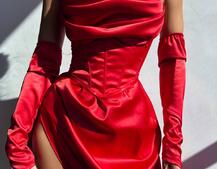 Комплект: корсет з рукавичками + спідниця максі з драпіруванням   Комплект: корсет з рукавичками + спідниця максі з драпіруванням   | PUSHKA SHOP