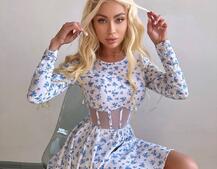 Корсетна сукня з пишною спідницею в квітковий Принт  | PUSHKA SHOP