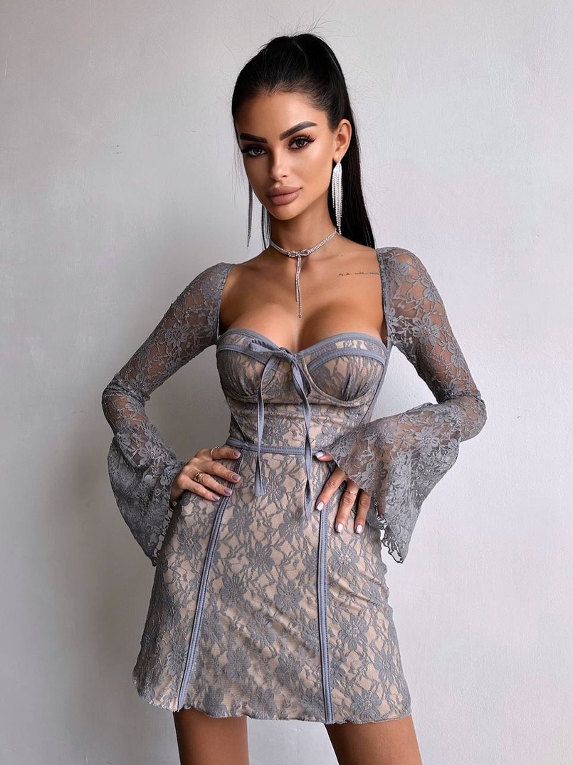 Мереживна сукня міні з чашечками    | PUSHKA SHOP