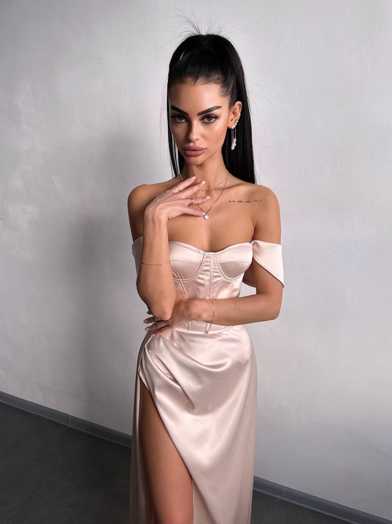 Атласний комплект: корсет бюстʼє + спідниця максі  | PUSHKA SHOP