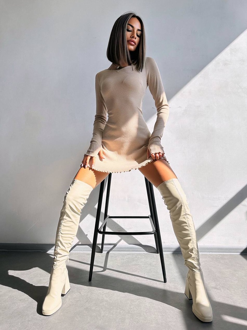 Трикотажна сукня міні  зі шнурівкою на спинці    Трикотажна сукня міні  зі шнурівкою на спинці    | PUSHKA SHOP