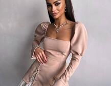 Сукня з об'ємними рукавами + спідниця з воланами | PUSHKA SHOP