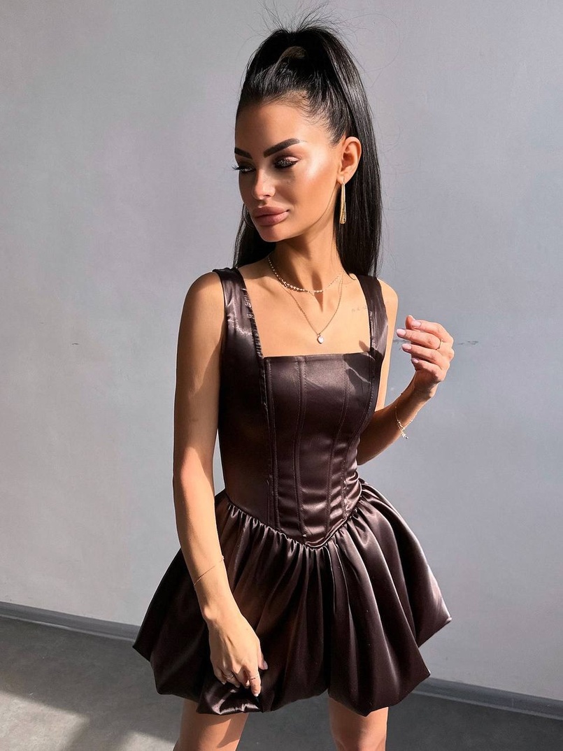 Атласна корсетна сукня міні  Атласна корсетна сукня міні  | PUSHKA SHOP
