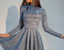 Блискуча сукня міні з відкритою спиною  Блискуча сукня міні з відкритою спиною  | PUSHKA SHOP