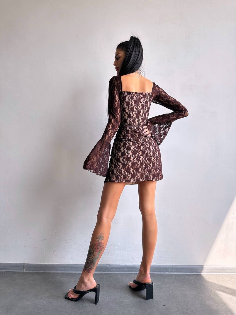 Мереживна сукня міні з чашечками    | PUSHKA SHOP