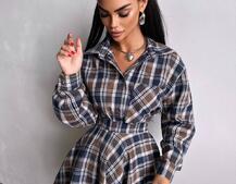 Комплект: сорочка + спідниця у клітинку  Комплект: сорочка + спідниця у клітинку  | PUSHKA SHOP