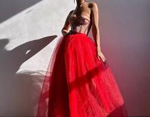 Комплект: корсет бюстьє декорований стразами + пишна спідниця максі  Ручна робота  Комплект: корсет бюстьє декорований стразами + пишна спідниця максі  Ручна робота  | PUSHKA SHOP