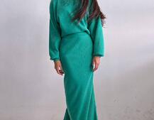 Костюм із теплого трикотажу-рубчика: светр + спідниця Костюм із теплого трикотажу-рубчика: светр + спідниця | PUSHKA SHOP