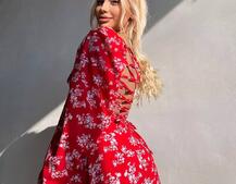 Улюблена сукня-міді зі шнурівкою на спинці та розрізом на ніжці Улюблена сукня-міді зі шнурівкою на спинці та розрізом на ніжці | PUSHKA SHOP