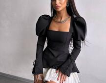 Сукня з об'ємними рукавами + спідниця з воланами Сукня з об'ємними рукавами + спідниця з воланами | PUSHKA SHOP