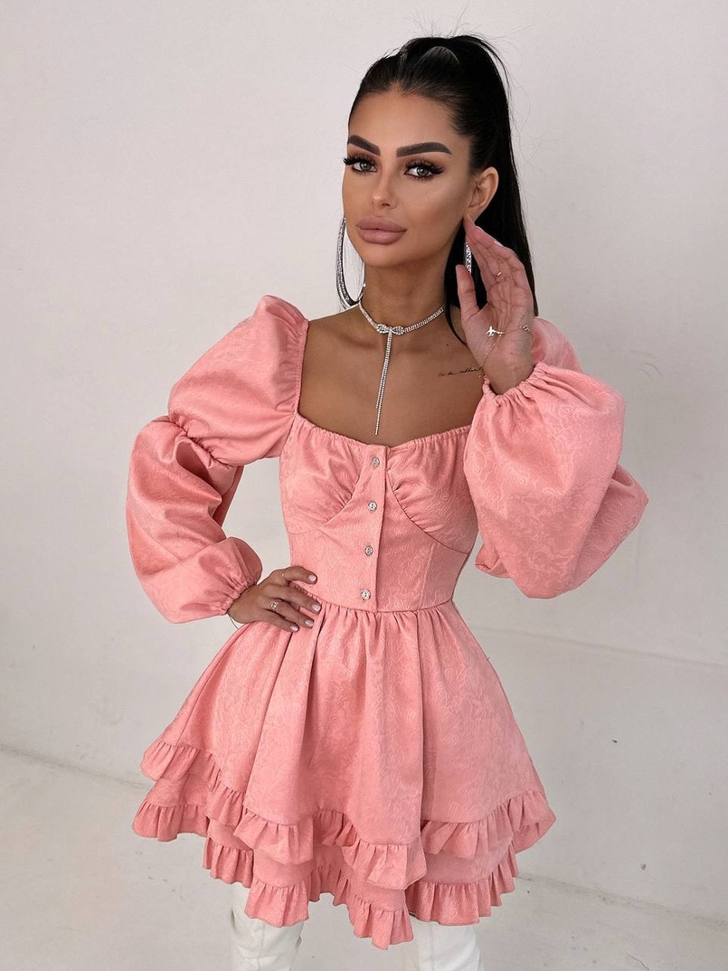 Корсетна сукня  з пишною подвійною спідницею та рюшами  | PUSHKA SHOP