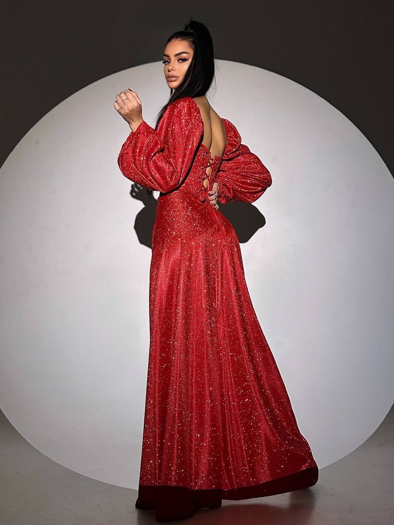 Сяючий комплект: корсет  + спідниця  максі з драпіруванням | PUSHKA SHOP