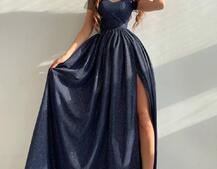 Платье-макси из сетки   с блестками  Платье-макси из сетки   с блестками  | PUSHKA SHOP