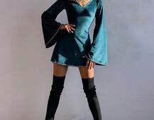 Оксамитова сукня,  декорована стразами з розкльошоними рукавами  Оксамитова сукня,  декорована стразами з розкльошоними рукавами  | PUSHKA SHOP