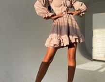 Платье с чашечками и пышной юбкой с оборками   | PUSHKA SHOP