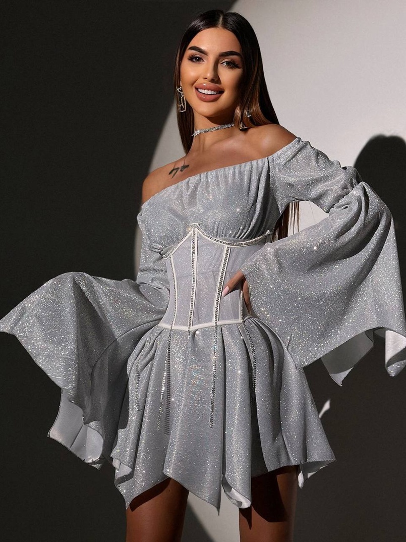 Сяючий комплект: сукня + корсет   | PUSHKA SHOP