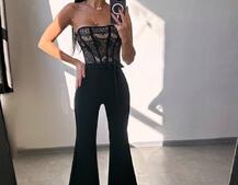 Комплект: піджак + комбінезон кльош  Комплект: піджак + комбінезон кльош  | PUSHKA SHOP