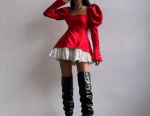 Сукня з об'ємними рукавами + спідниця з воланами Сукня з об'ємними рукавами + спідниця з воланами | PUSHKA SHOP