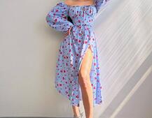 Сукня міді з квітковим принтом  Сукня міді з квітковим принтом  | PUSHKA SHOP