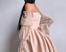 Сукня з корсетом декорована мереживом  Сукня з корсетом декорована мереживом  | PUSHKA SHOP