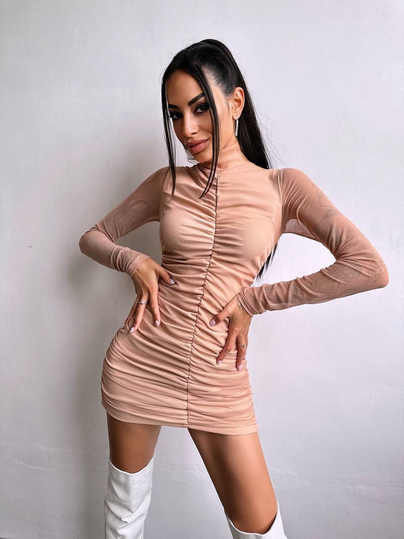 Сукня міні з драпіруванням  | PUSHKA SHOP