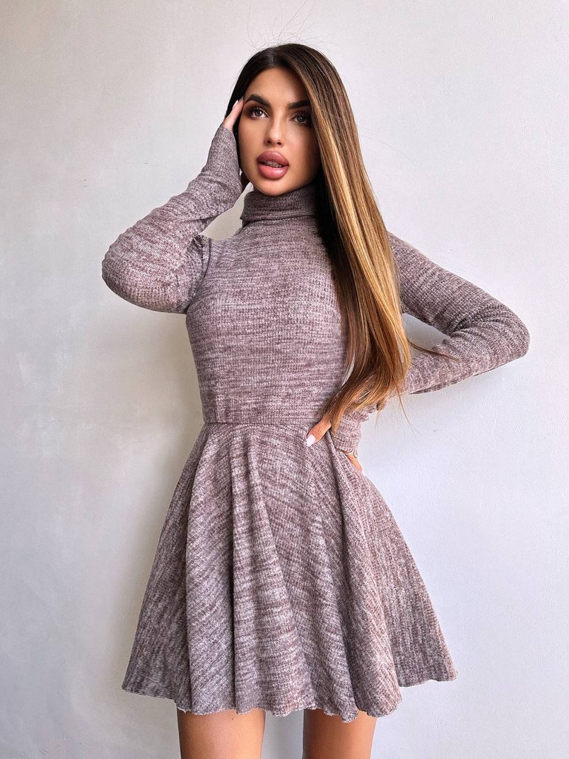 Трикотажна сукня міні із спідницею сонцем     Трикотажна сукня міні із спідницею сонцем     | PUSHKA SHOP