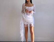 Мереживна сукня міні зі шлейфом Мереживна сукня міні зі шлейфом | PUSHKA SHOP