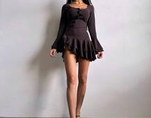 Сукня з з воланами на ґудзиках  Сукня з з воланами на ґудзиках  | PUSHKA SHOP