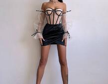 Атласний  комплект: корсет + спідниця  Атласний  комплект: корсет + спідниця  | PUSHKA SHOP